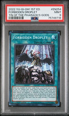 2022 Yu-gi-oh! Tin Of The Pharaoh's Gods En254 Forbidden Droplet 1st Edition PSA 9