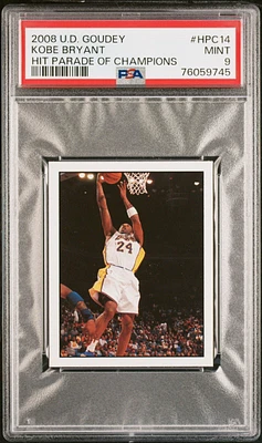 2008 Upper Deck Goudey Hit Parade Of Champions Hpc14 Kobe Bryant PSA 9