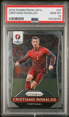 2016 Panini Prizm Uefa 97 Cristiano Ronaldo PSA 10