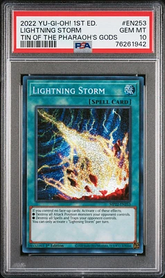 2022 Yu-gi-oh! Tin Of The Pharaoh's Gods En253 Lightning Storm 1st Edition PSA 10