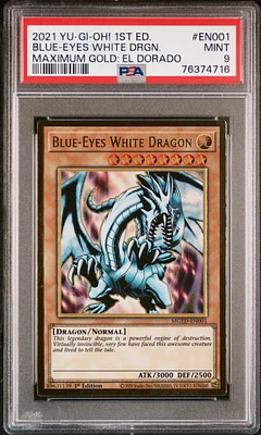 2021 Yu-gi-oh! Maximum Gold: El Dorado En001 Blue-eyes White Dragon 1st Edition PSA 9