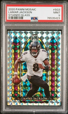 2020 Panini Mosaic Stained Glass Sg3 Lamar Jackson PSA 9