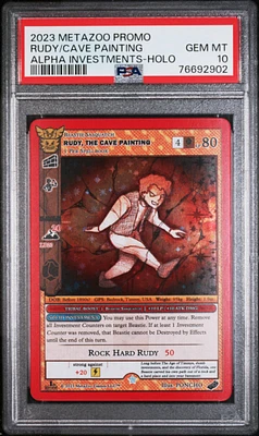 2023 Metazoo Promo Rudy, The Cave Painting-holo Alpha Investments PSA 10