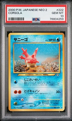 2000 Pokemon Japanese Neo 2 222 Corsola PSA 10