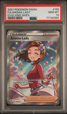 2021 Pokemon Sword & Shield Evolving Skies 199 Fa/aroma Lady PSA