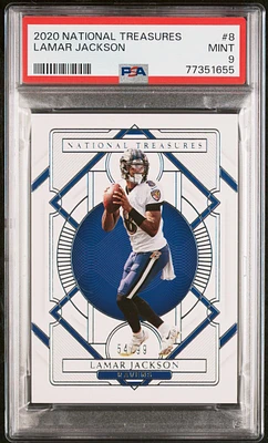 2020 Panini National Treasures 8 Lamar Jackson PSA 9