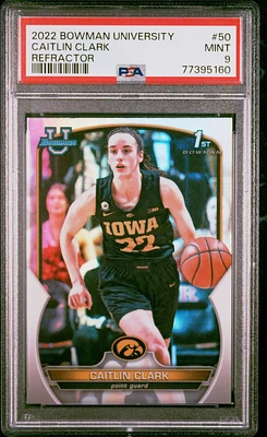 Bowman Chrome University Caitlin Clark PSA