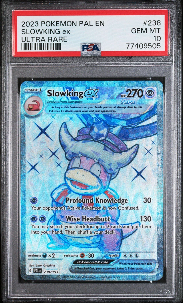 slowking ex pokemon card - 238/193 - Paldea Evolved - Tera Psychic Wise Headbutt (130) You may search your deck for up to 2 cards and put them into you hand Fake Card Database | 086/193,
