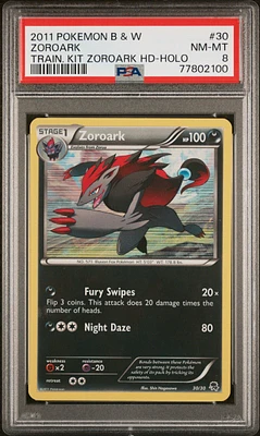 2011 Pokemon Black & White Trainer Kit Zoroark Half Deck 30 Zoroark Holo PSA 8