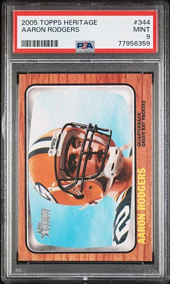 2005 Topps Heritage 344 Aaron Rodgers PSA 9