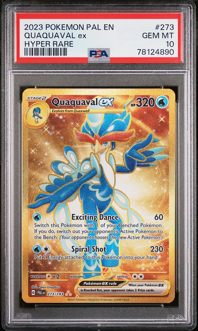 Pokemon TCG - Quaquaval Ex 273/193 Gold Secret Rare - Paldea Evolved Ultra  Premium Card Custom Pokemon Card