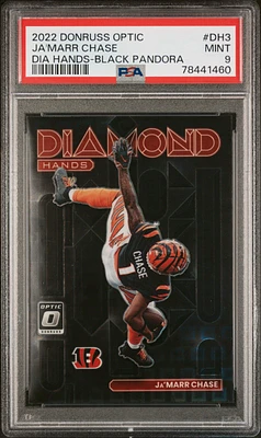 2022 Panini Donruss Optic Diamond Hands Dh3 Ja'marr Chase Black Pandora PSA 9