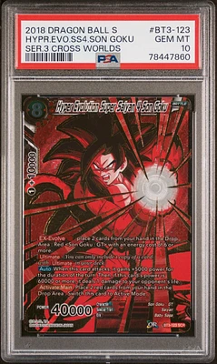 2018 Dragon Ball Super Card Game Series 3 Cross Worlds Bt3-123 Hyper Evolution Super Saiyan 4 Son Goku Secret Rare PSA 10