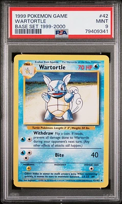 1999 Pokemon Game 42 Wartortle Base Set 1999-2000 PSA