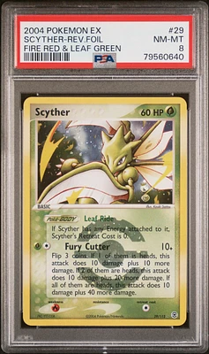 2004 Pokemon Ex Fire Red & Leaf Green 29 Scyther-reverse Foil PSA 8