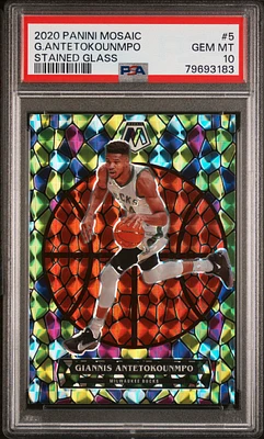 Panini Mosaic Stained Glass Giannis Antetokounmpo PSA 10