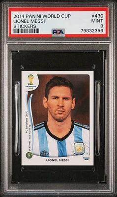 2014 Panini World Cup Stickers 430 Lionel Messi PSA 9