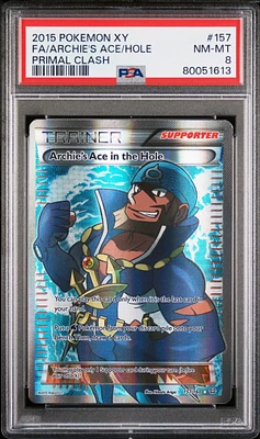 2015 Pokemon Xy Primal Clash 157 Full Art/archie's Ace In The Hole PSA 8