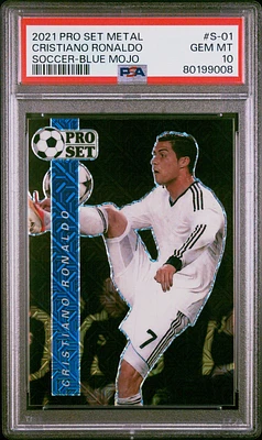 2021 Leaf Pro Set Metal Soccer S-01 Cristiano Ronaldo PSA 10