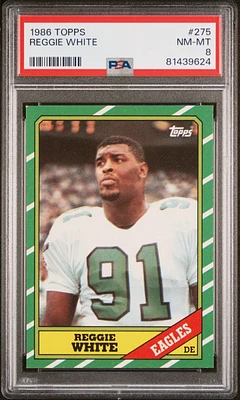 1986 Topps 275 Reggie White PSA 8