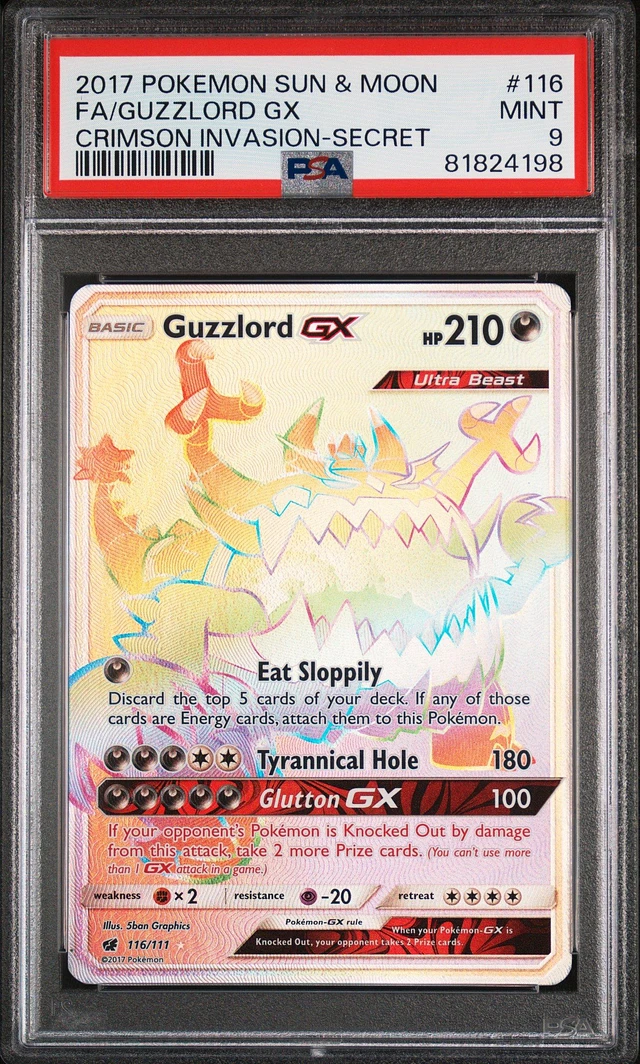 GameStop 2017 Pokemon Sun & Moon Crimson Invasion 116 Full Art/guzzlord Gx  Secret PSA 9 | MainPlace Mall