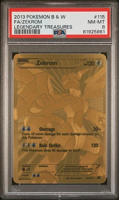 2013 Pokemon Black & White Legendary Treasures 115 Fa/zekrom PSA 8