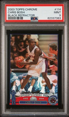 2003 Topps Chrome 114 Chris Bosh Black Refractor PSA 9