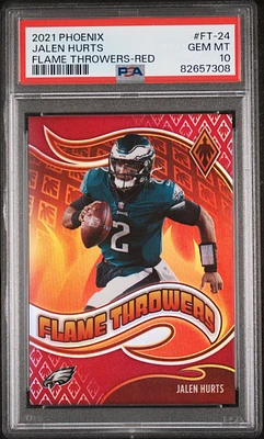 2021 Panini Phoenix Flame Throwers Ft-24 Jalen Hurts PSA 10