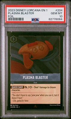 2023 Disney Lorcana En 1-the First Chapter 204 Plasma Blaster Foil PSA 10