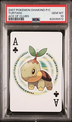 2007 Pokemon Diamond Version Playing Cards Turtwig Ace Of Clubs PSA 10