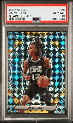 2022 Panini Mosaic Stained Glass 5 Ja Morant PSA 10