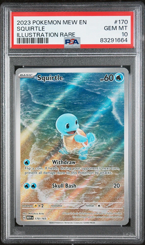 GameStop 2023 Pokemon Mew En-151 170 Squirtle Illustration Rare 