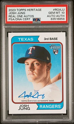 2023 Topps Heritage Real One Autographs Roajj Josh Jung PSA 10