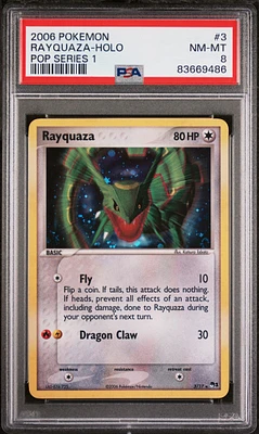 2006 Pokemon Pop Series 1 3 Rayquaza-holo PSA 8