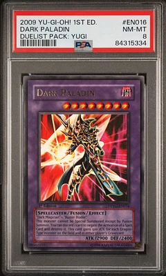 2009 Yu-gi-oh! Duelist Pack: Yugi En016 Dark Paladin 1st Edition PSA 8