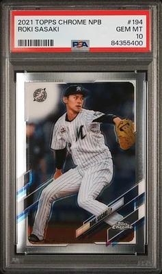 2021 Topps Chrome Nippon Professional Baseball 194 Roki Sasaki PSA 10