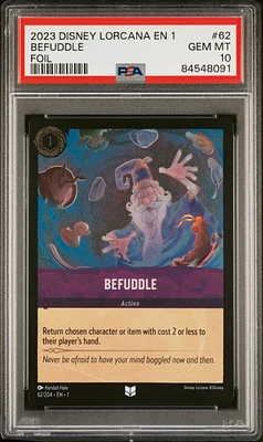 2023 Disney Lorcana En 1-the First Chapter 62 Befuddle PSA 10