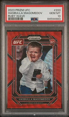 2023 Panini Prizm Ufc 200 Hasbulla Magomedov Ruby Wave PSA 10