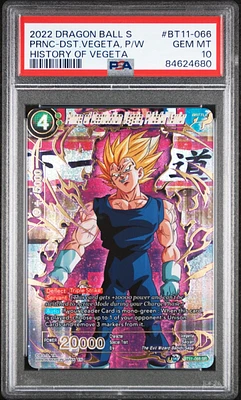 2022 Dragon Ball Super Card Game Theme Selection History Of Vegeta Bt11-066 Prince Of Destruction Vegeta, Prideful Warrior PSA 10