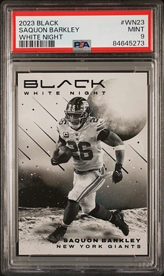 2023 Panini Black White Night Wn23 Saquon Barkley PSA 9