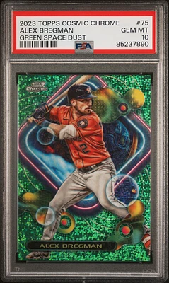 2023 Topps Cosmic Chrome 75 Alex Bregman Green Space Dust PSA 10