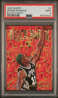 1995 Hoops Block Party 2 Dennis Rodman PSA 9