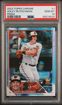 2023 Topps Chrome 1 Adley Rutschman Prism Refractor PSA