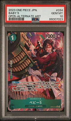 2023 One Piece Japanese Awakening Of The New Era 034 Baby 5 Alternate Art PSA 10