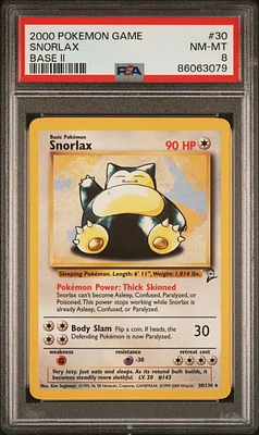 2000 Pokemon Game Base Ii 30 Snorlax PSA