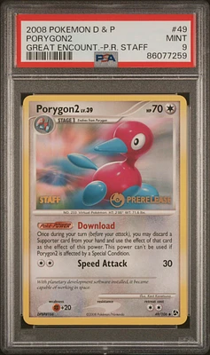 2008 Pokemon Diamond & Pearl Great Encounters 49 Porygon2 Prerelease-staff PSA 9