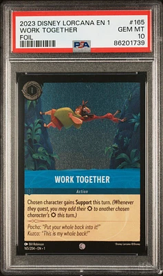 2023 Disney Lorcana En 1-the First Chapter 165 Work Together Foil PSA 10