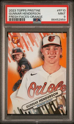 2023 Topps Pristine Fresh Faces Ff10 Gunnar Henderson Orange PSA 9