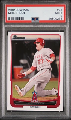 2012 Bowman 34 Mike Trout PSA 9