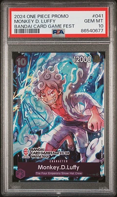 2024 One Piece Promos 041 Monkey D. Luffy Bandai Card Game Fest PSA 10